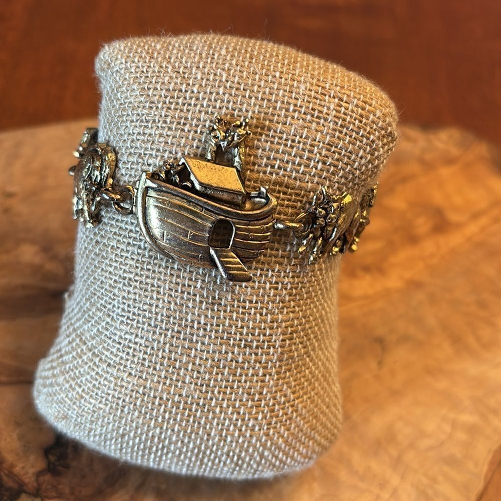 Vintage Noah's Ark Gold Tone Bracelet